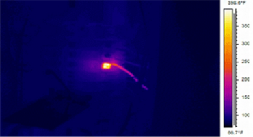 high-resistance connection on that breaker…measuring nearly 400°F (204°C) | Thermography