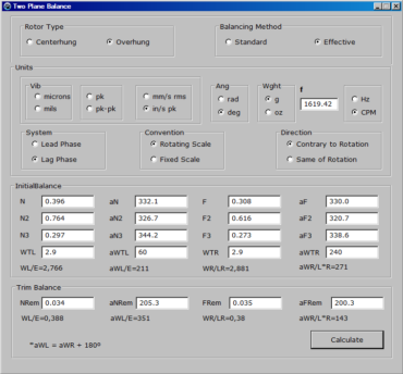 General Computer Program for Two-Plane Balancing of Rigid Rotors